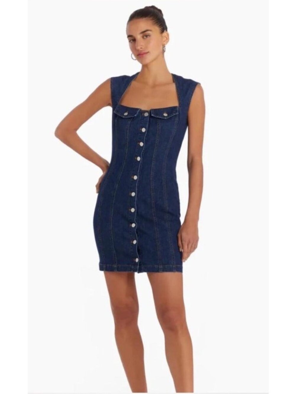 AMANDA UPRICHARD Denim Reeves Dress Sz L NWT